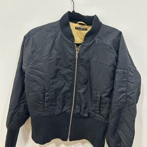 Sisley Black Bomber Jacket used lightly SZ M
